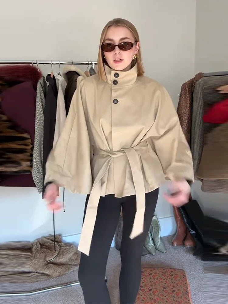 Kimberly Cape-Style Belted Coat - Women's Fall and Winter Outerwear