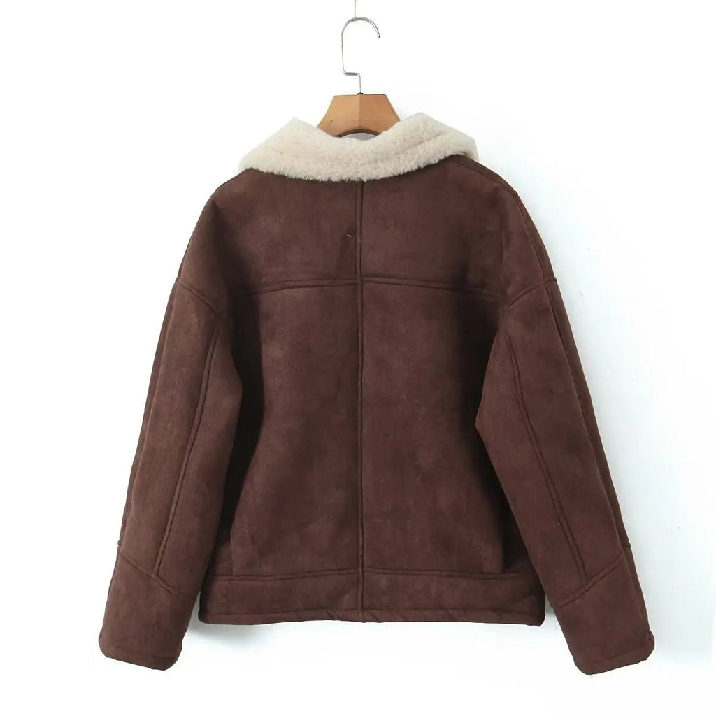 Leona Faux Leather Jacket - Women's Fall and Winter Outerwear - Image 9