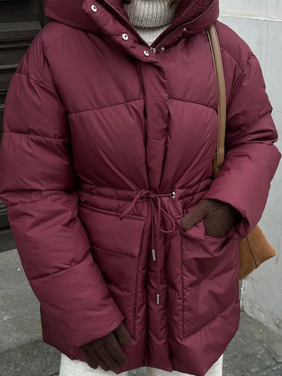 Lorna Drawstring Hooded Puffer Coat - Women's Fall and Winter Outerwear