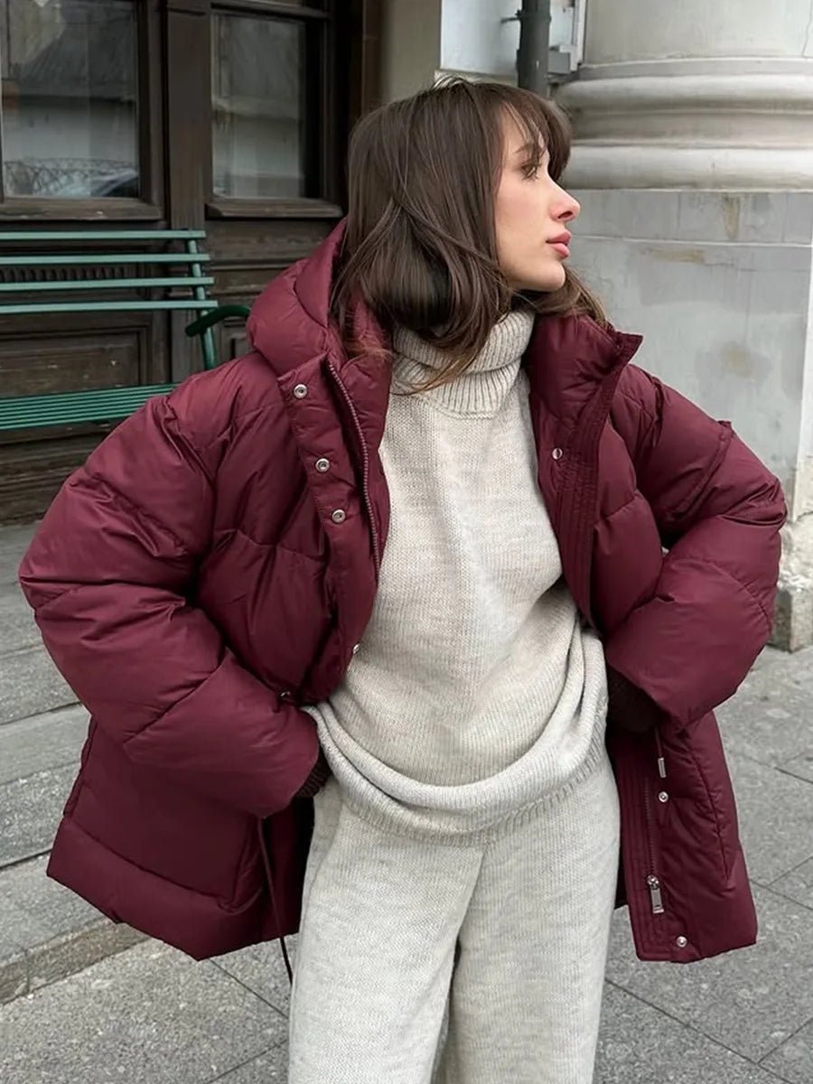 Lorna Drawstring Hooded Puffer Coat - Women's Fall and Winter Outerwear - Image 4