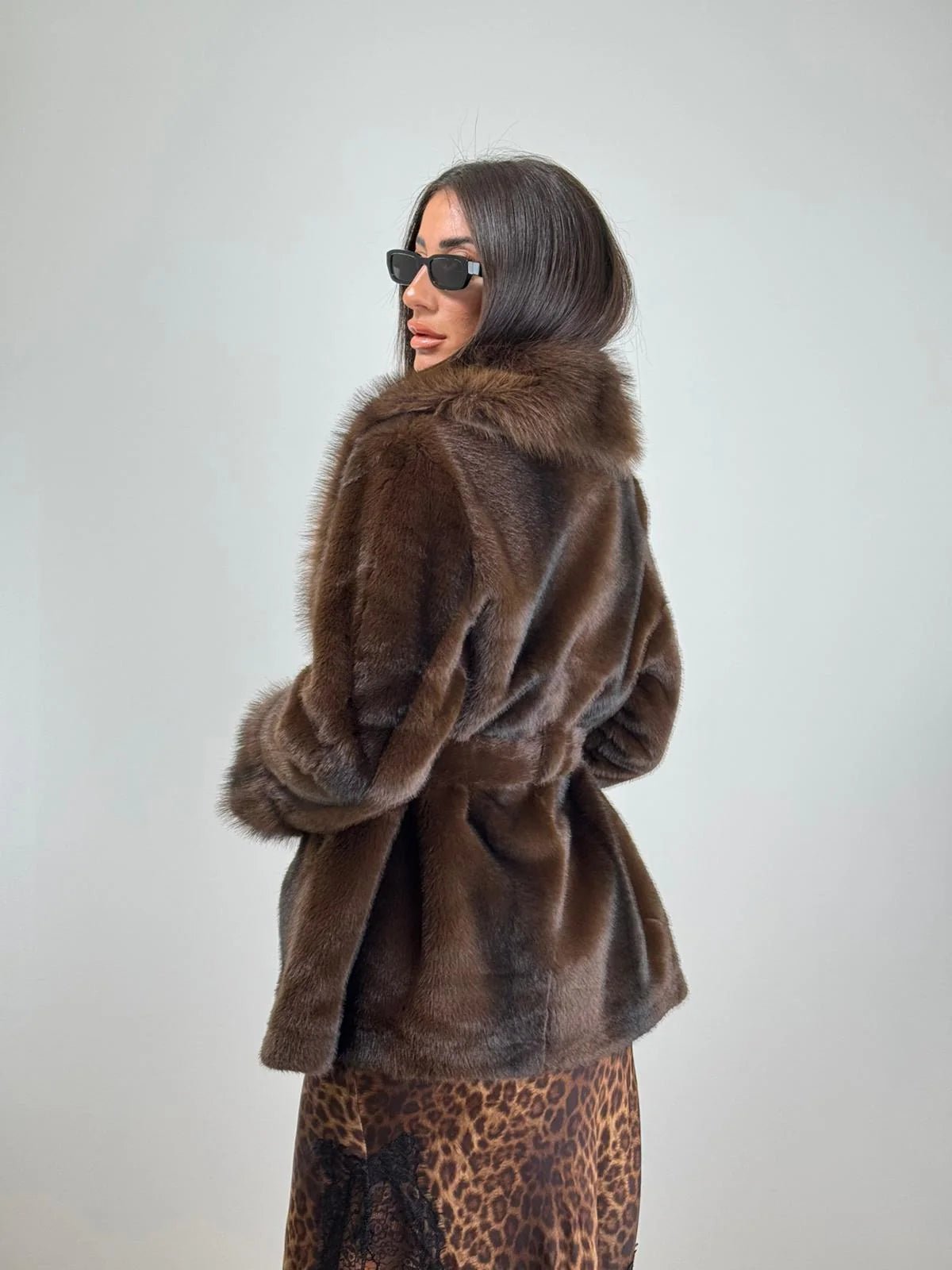 Louise Faux Fur Coat - Women's Fall and Winter Outerwear - Image 8