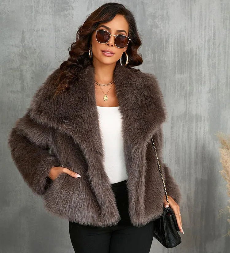 Mandy Faux Fur Jacket - Women's Fall and Winter Outerwear - Image 7