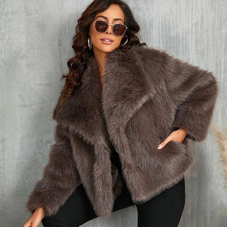 Mandy Faux Fur Jacket - Women's Fall and Winter Outerwear - Image 8