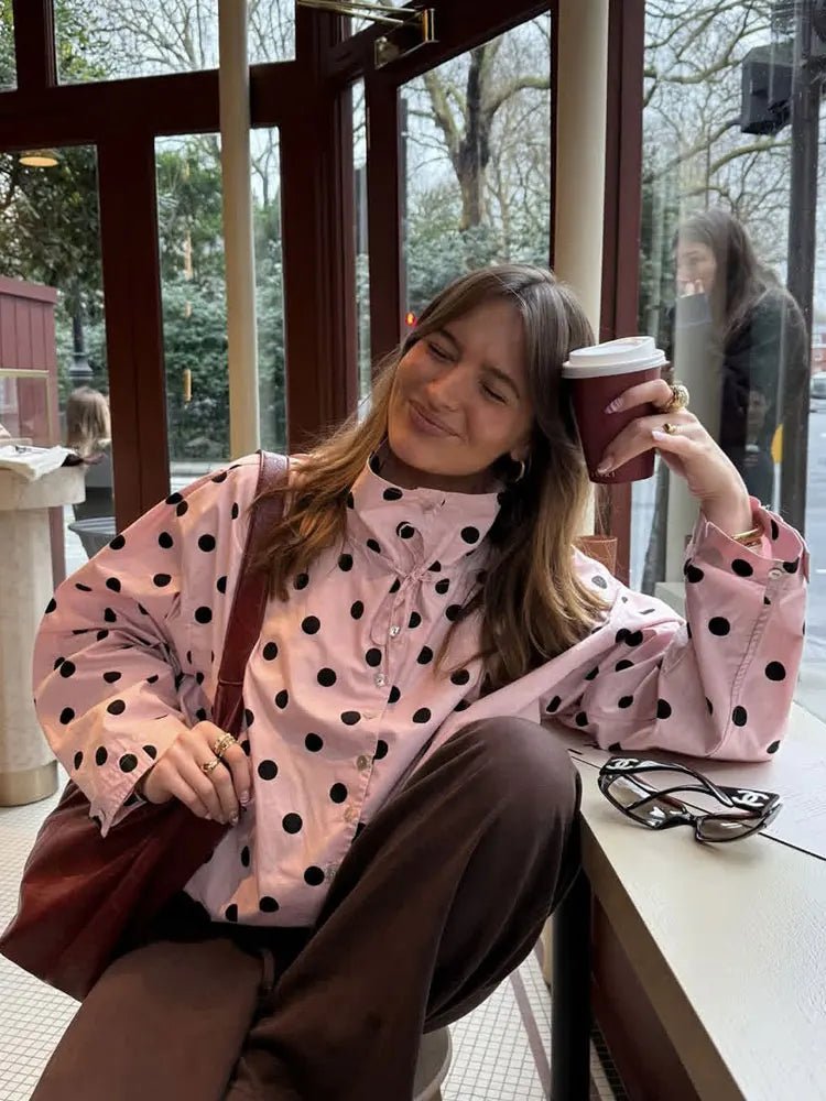 Margaret Drawstring Polka Dot Jacket - Women's Fall and Winter Outerwear - Image 6