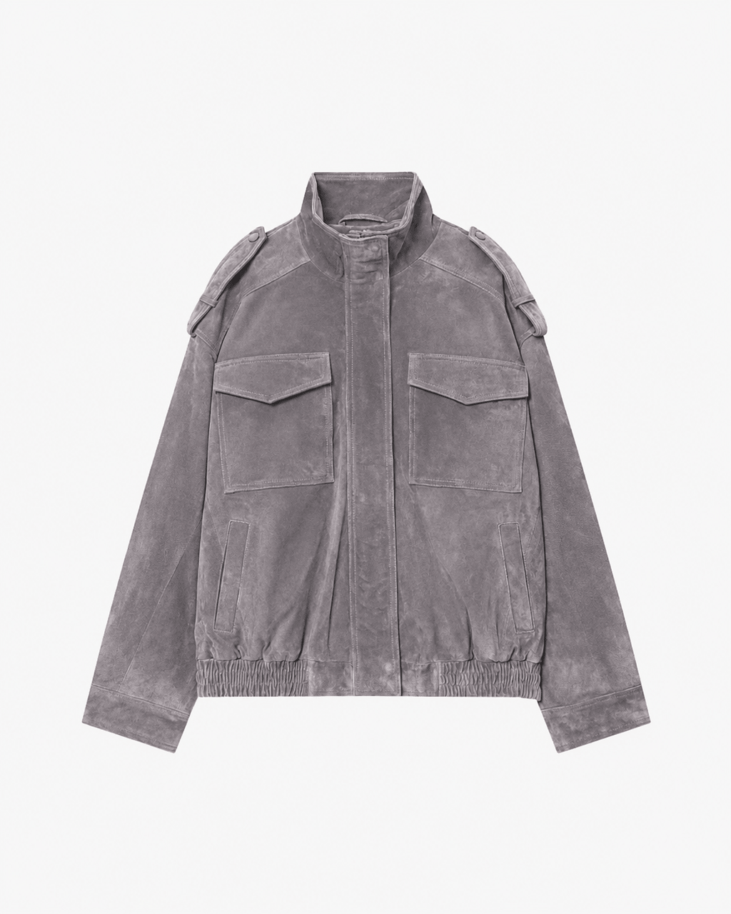 Marianne High Neck Suede Pocket Jacket - Women's Fall and Winter Outerwear - Image 9