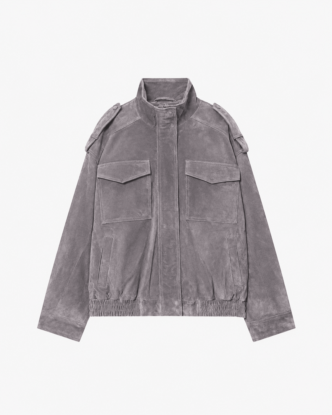 Marianne High Neck Suede Pocket Jacket - Women's Fall and Winter Outerwear - Image 9