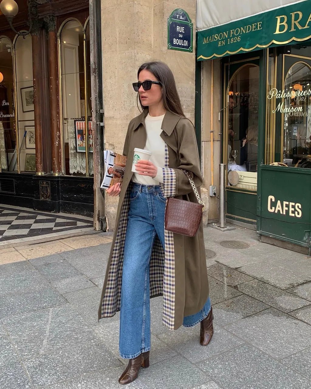 Mavy Long Button Trench Coat - Women's Fall and Winter Outerwear