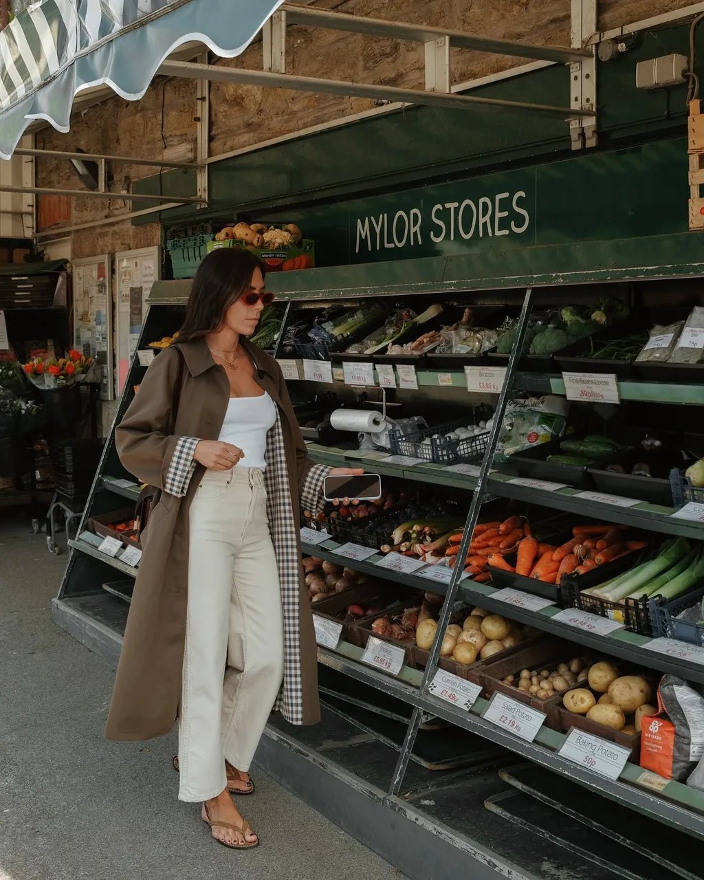 Mavy Long Button Trench Coat - Women's Fall and Winter Outerwear - Image 4