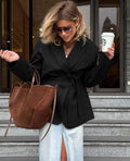 Mia Lace Up Blazer - Women's Fall and Winter Outerwear