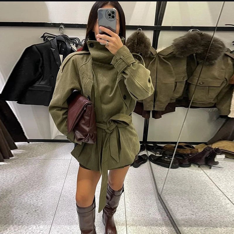 Sophia Belted Trench Coat - Women's Fall and Winter Outerwear - Image 4