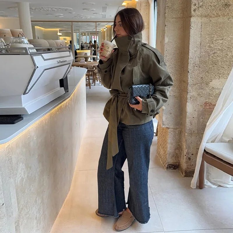 Sophia Belted Trench Coat - Women's Fall and Winter Outerwear - Image 2