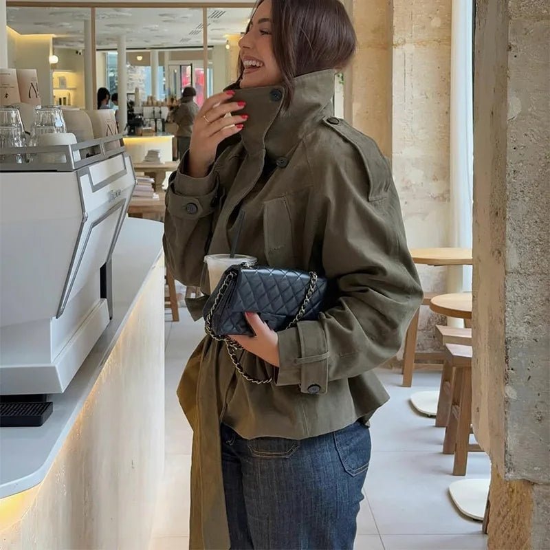 Sophia Belted Trench Coat - Women's Fall and Winter Outerwear - Image 3