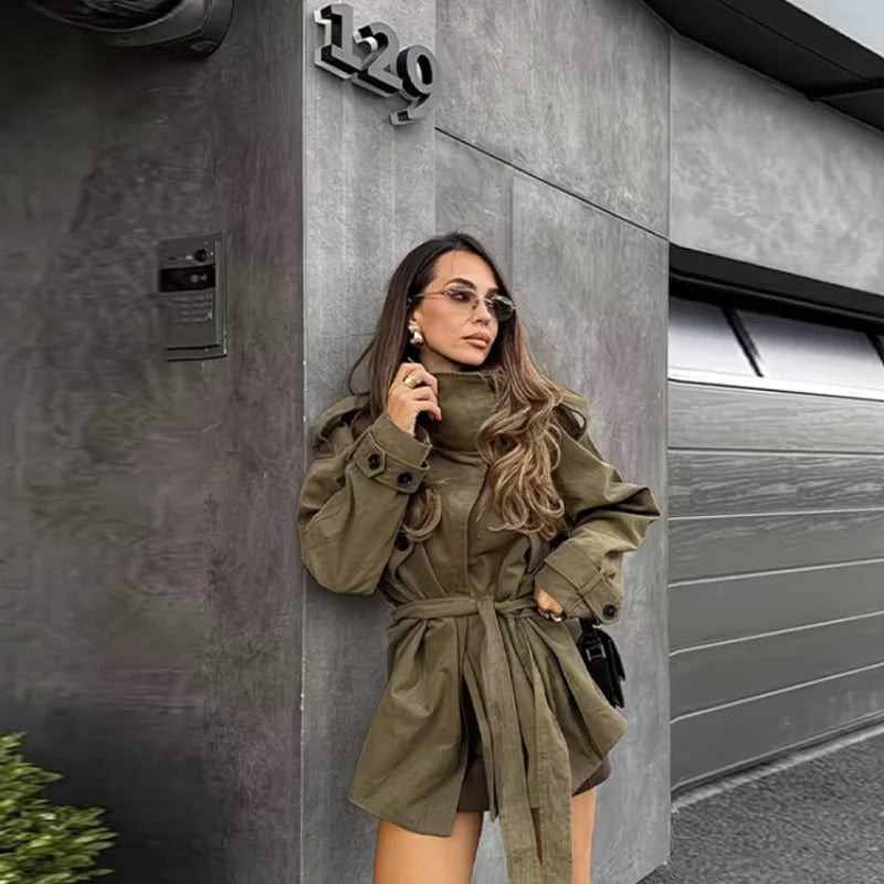 Sophia Belted Trench Coat - Women's Fall and Winter Outerwear