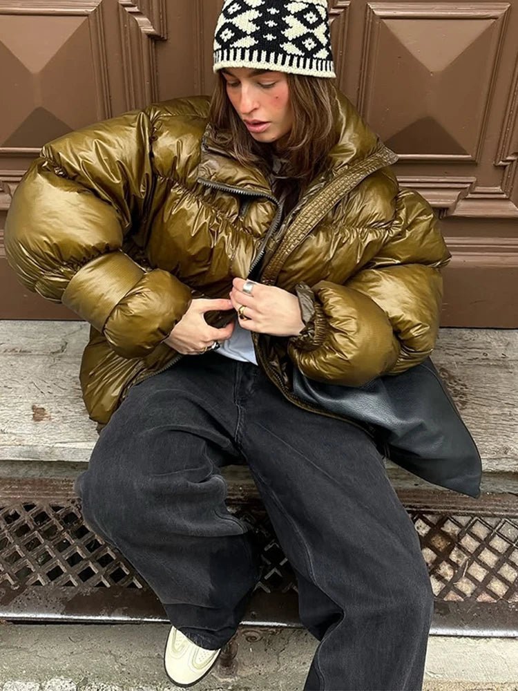 Olivia Shiny Puffer Jacket - Women's Fall and Winter Outerwear