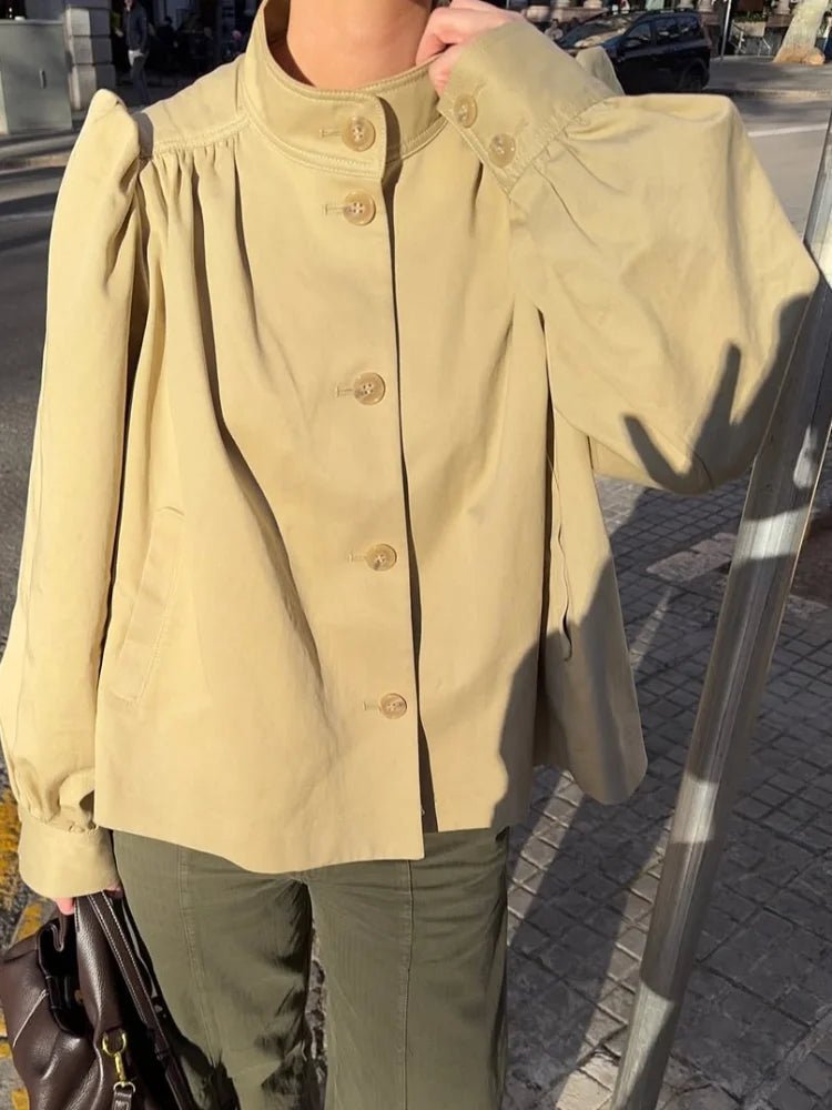 Pia Puff Sleeve Jacket - Women's Fall and Winter Outerwear - Image 5