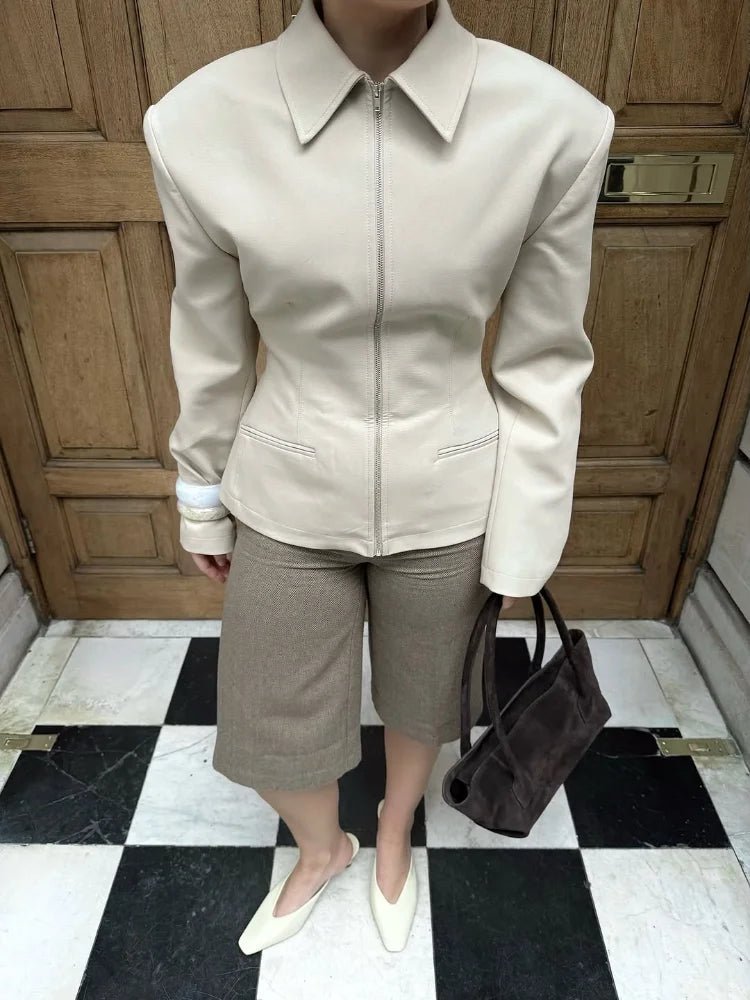 Sabine Zip Up Fitted Jacket - Women's Fall and Winter Outerwear