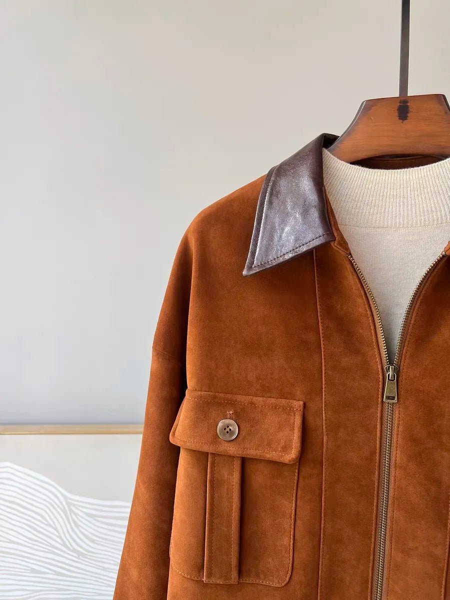 Sharmaine Slim Fit Suede Jacket - Women's Fall and Winter Outerwear - Image 4