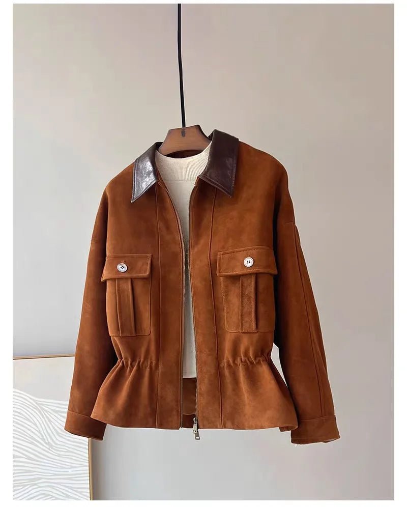 Sharmaine Slim Fit Suede Jacket - Women's Fall and Winter Outerwear - Image 3
