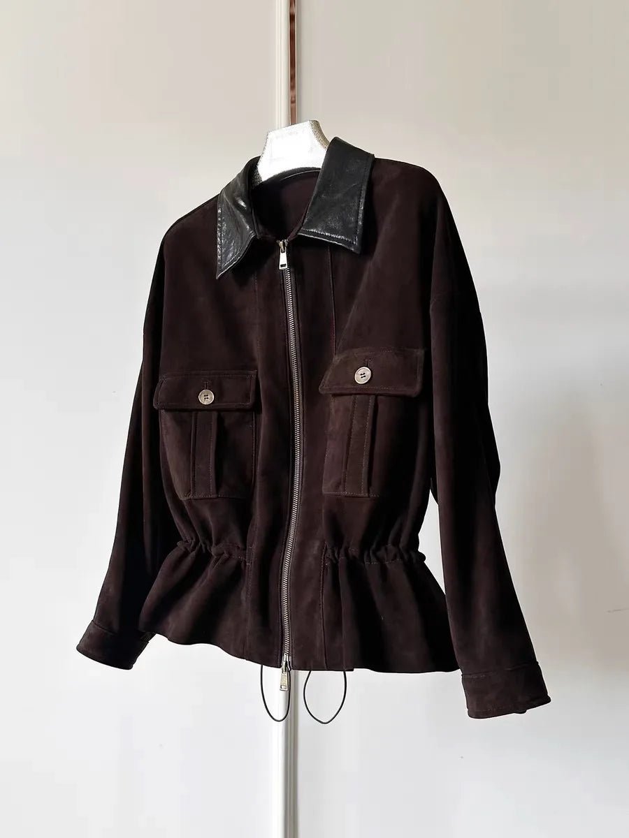 Sharmaine Slim Fit Suede Jacket - Women's Fall and Winter Outerwear