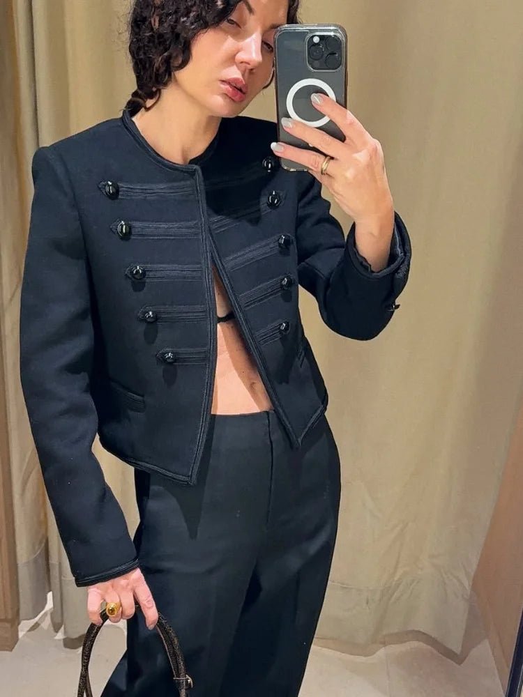 Sheila Black Napoleon Jacket - Women's Fall and Winter Outerwear