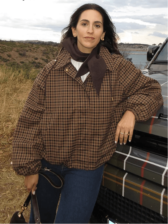 Shirley Hooded Plaid Shirt Jacket - Women's Fall and Winter Outerwear - Image 6