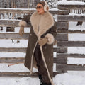 Sydney Faux Fur Suede Long Coat - Women's Fall and Winter Outerwear - Image 2