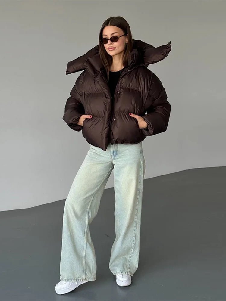 Sylvia Hooded Cropped Puffer Jacket - Women's Fall and Winter Outerwear