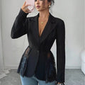 Taylor Lace Panel Tailored Blazer - Women's Fall and Winter Outerwear - Image 2