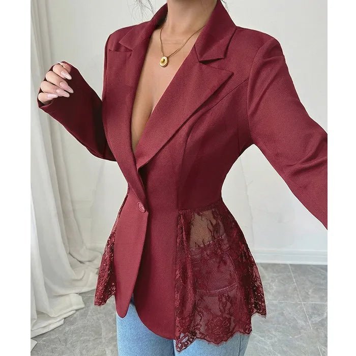 Taylor Lace Panel Tailored Blazer - Women's Fall and Winter Outerwear - Image 4