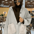 Terry Turtleneck Faux Fur Knit Coat - Women's Fall and Winter Outerwear - Image 5