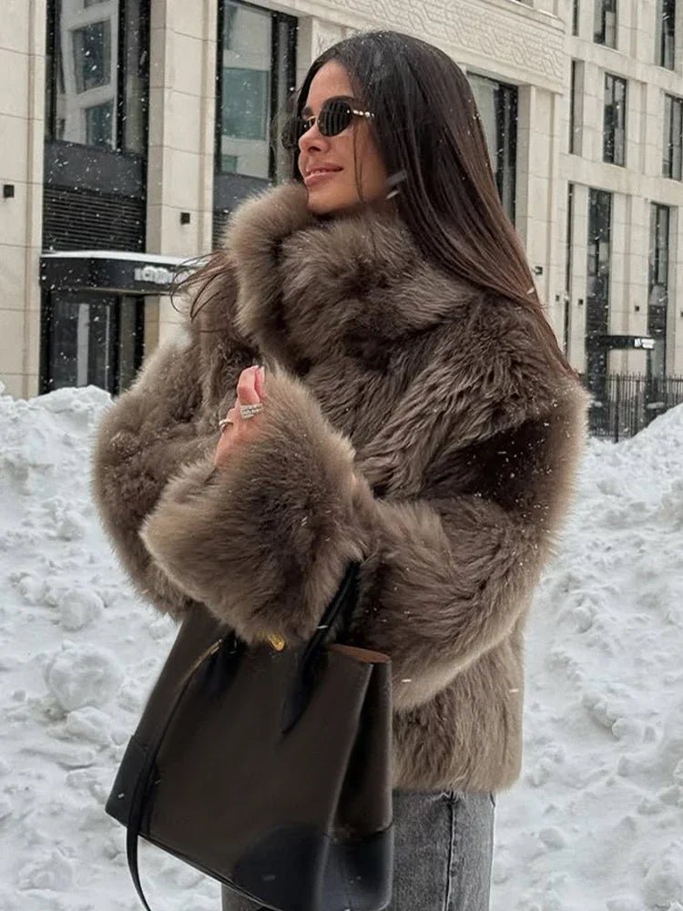 Thalia Faux Fur Coat - Women's Fall and Winter Outerwear - Image 4