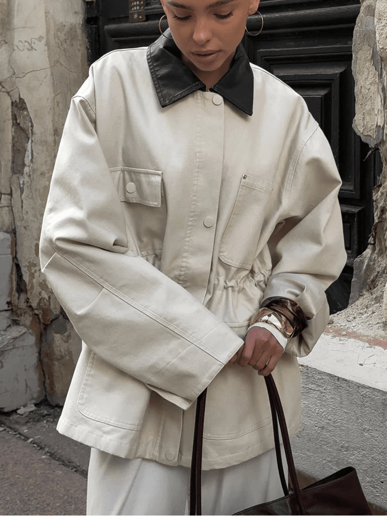 Therese Drawstring Oversized Jacket - Women's Fall and Winter Outerwear - Image 4