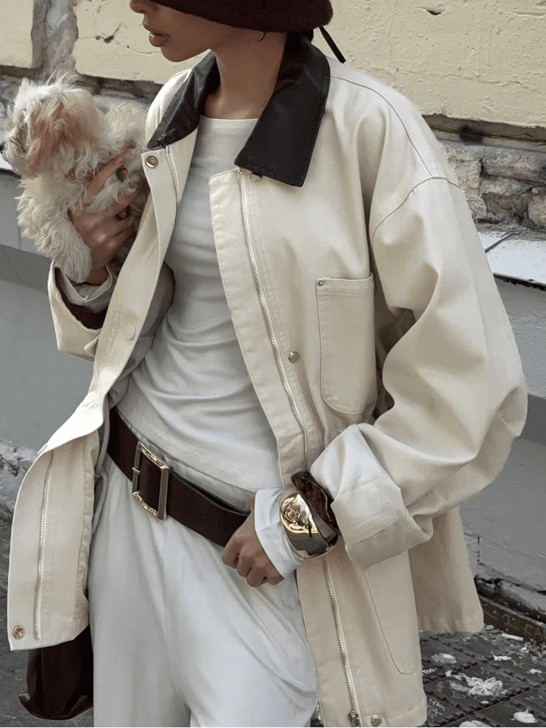 Therese Drawstring Oversized Jacket - Women's Fall and Winter Outerwear - Image 5