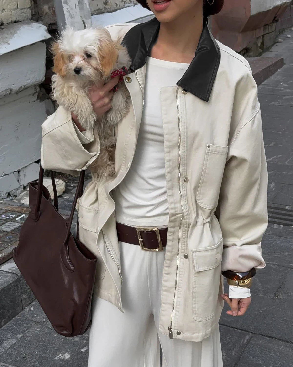 Therese Drawstring Oversized Jacket - Women's Fall and Winter Outerwear - Image 3