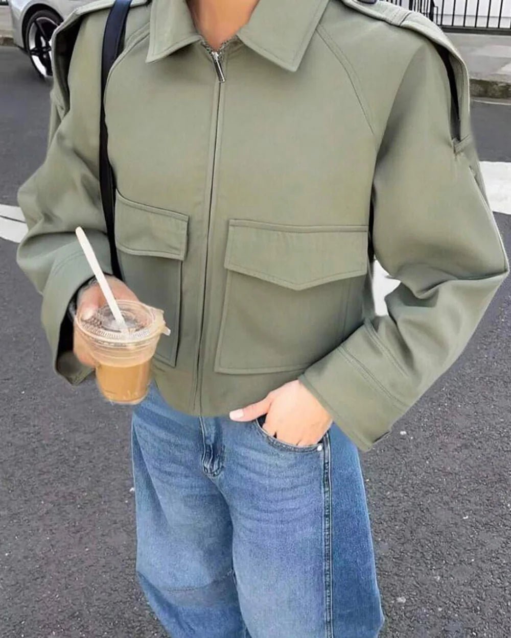 Valeria Short Pocket Jacket - Women's Fall and Winter Outerwear - Image 10