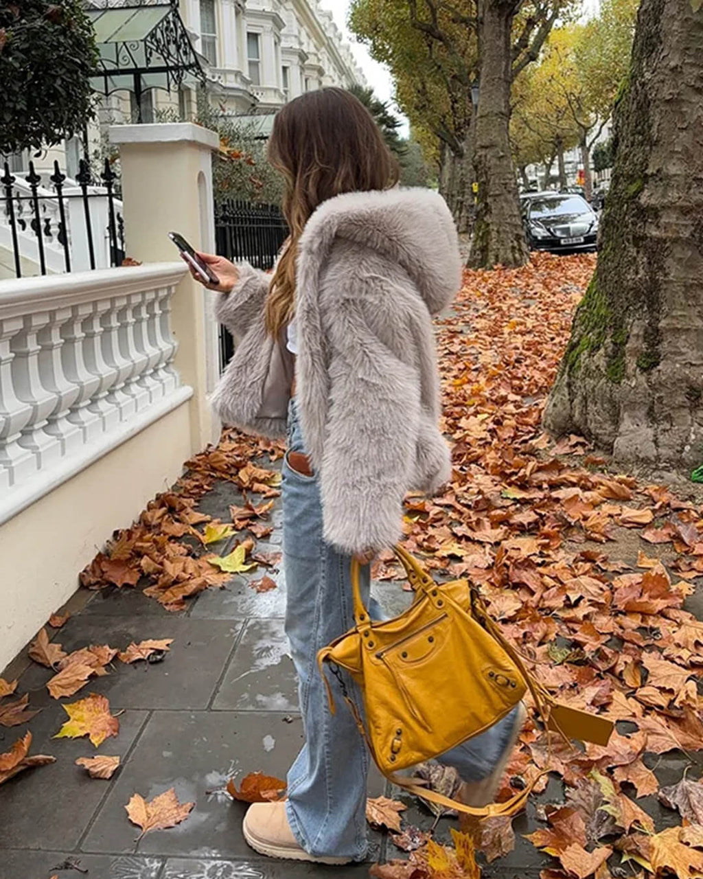 Dana Faux Fur Hooded Jacket - Women's Fall and Winter Outerwear - Image 5