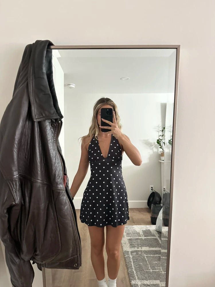 Sofia Backless Polka Dot Mini Dress - Elegant Occasion Dress for Women - Image 5
