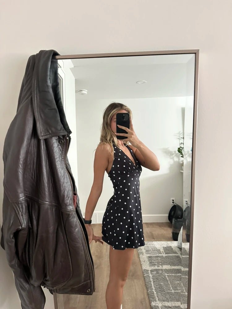 Sofia Backless Polka Dot Mini Dress - Elegant Occasion Dress for Women - Image 4