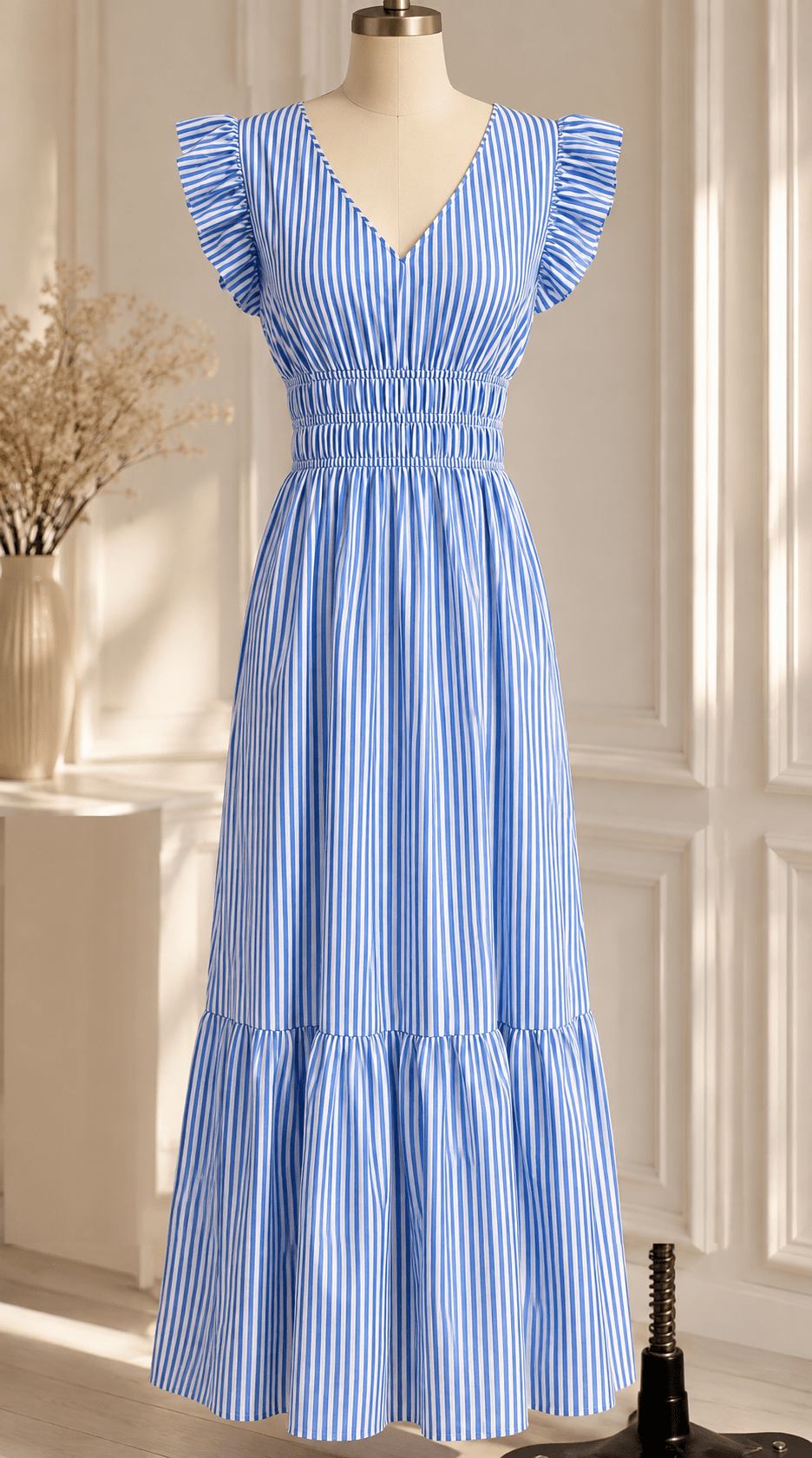 Lara Striped Empire Maxi Dress - Elegant Occasion Dress for Women - Image 4
