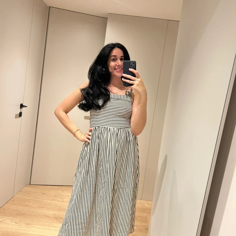 Airlin Striped Ruched Cami Maxi Dress - Elegant Occasion Dress for Women - Image 4
