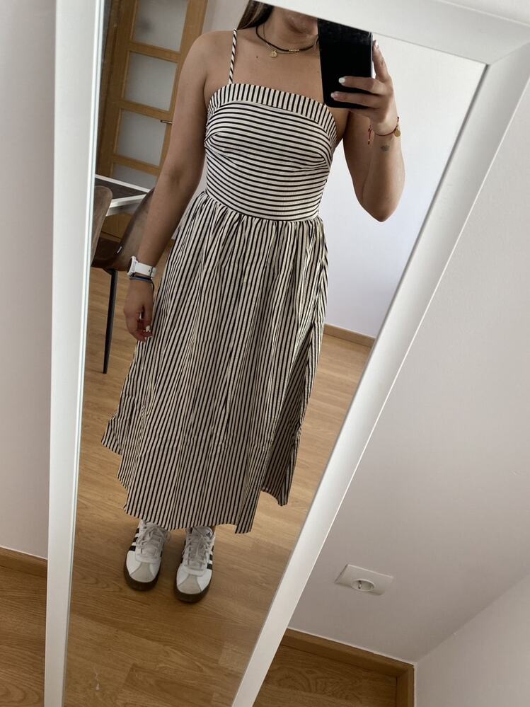 Airlin Striped Ruched Cami Maxi Dress - Elegant Occasion Dress for Women