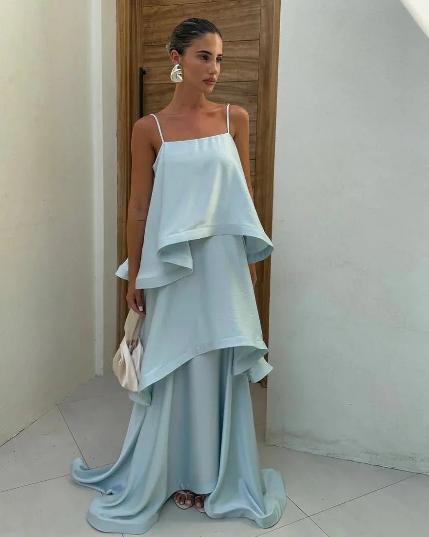 Nadia Tiered Ruffle Satin Maxi Dress - Elegant Occasion Dress for Women - Image 3