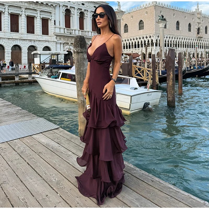 Aisley Ruffled Slip Dress - Elegant Occasion Dress for Women - Image 2