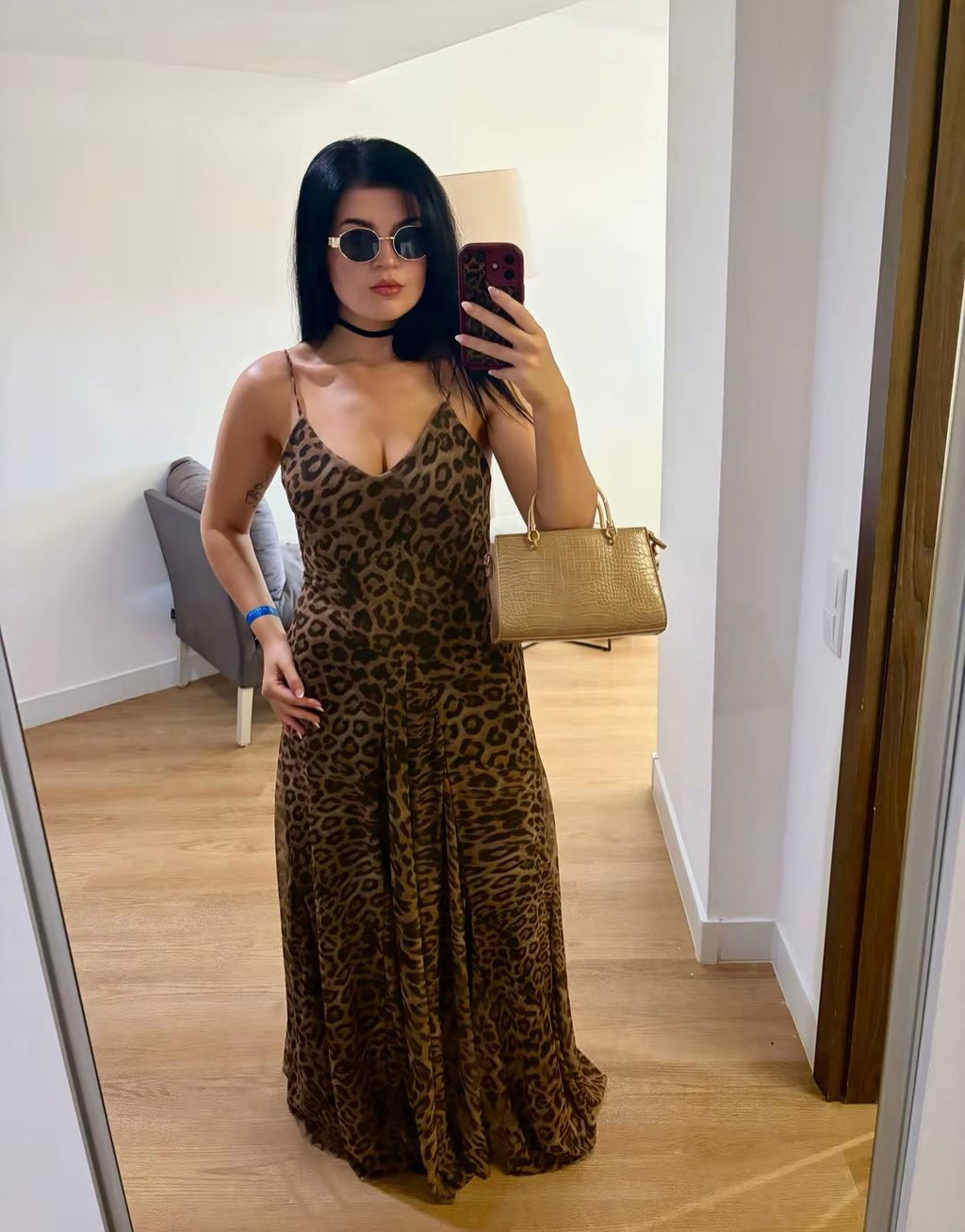 Hannah Leopard Print Sling Maxi Dress - Elegant Occasion Dress for Women - Image 5