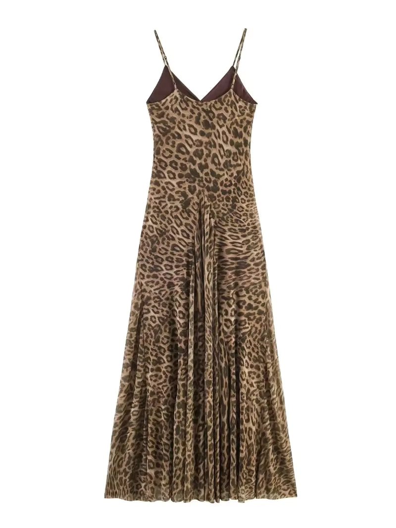 Hannah Leopard Print Sling Maxi Dress - Elegant Occasion Dress for Women - Image 10