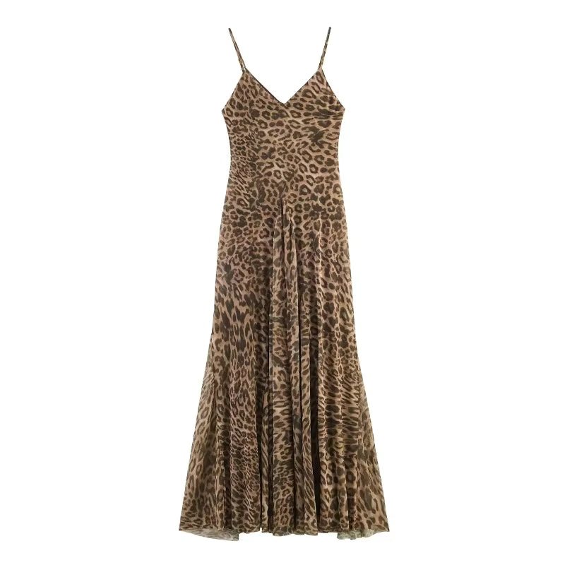 Hannah Leopard Print Sling Maxi Dress - Elegant Occasion Dress for Women - Image 9