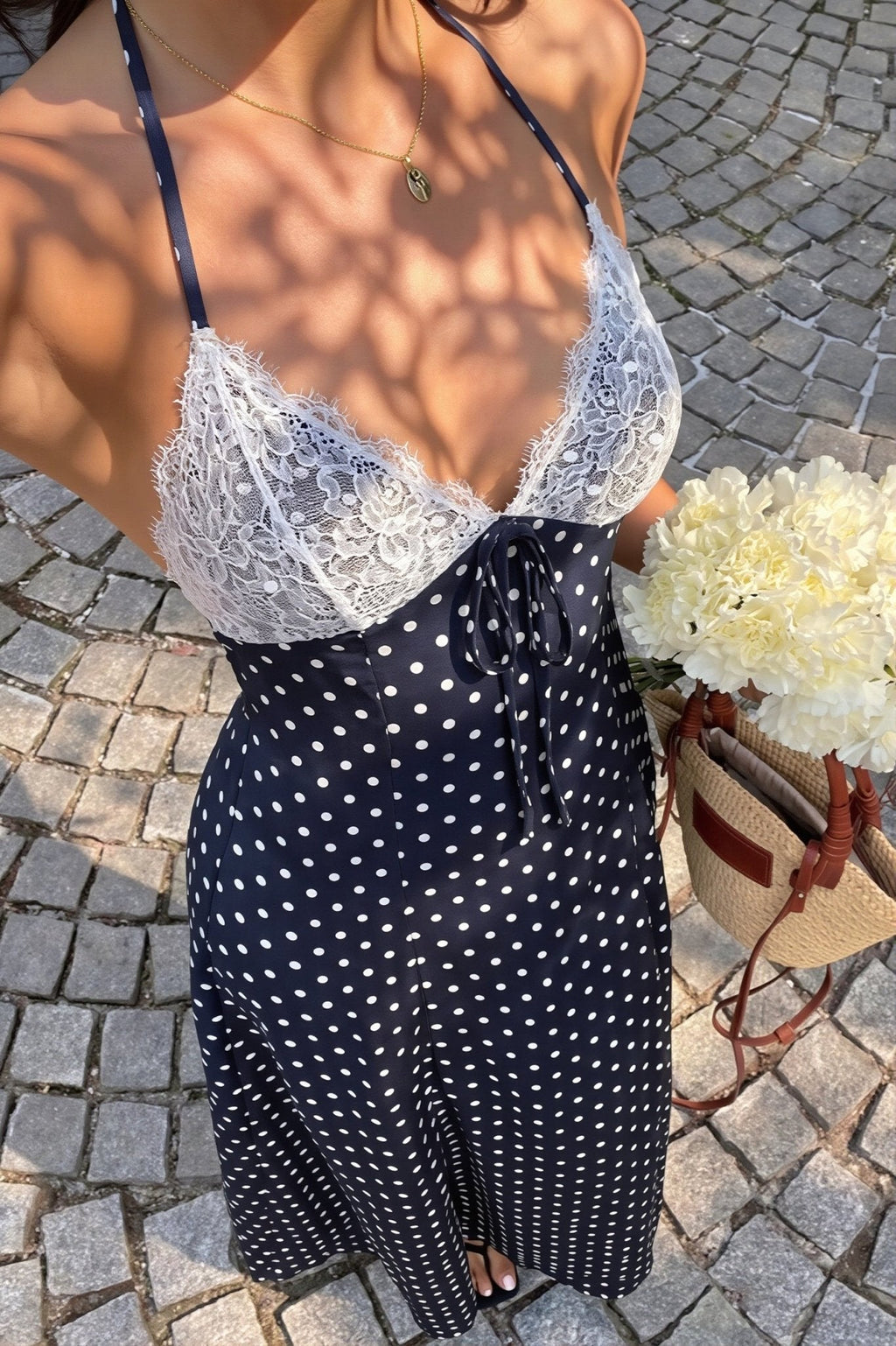 Zoe Polka Dot Halter Maxi Dress - Elegant Occasion Dress for Women - Image 9