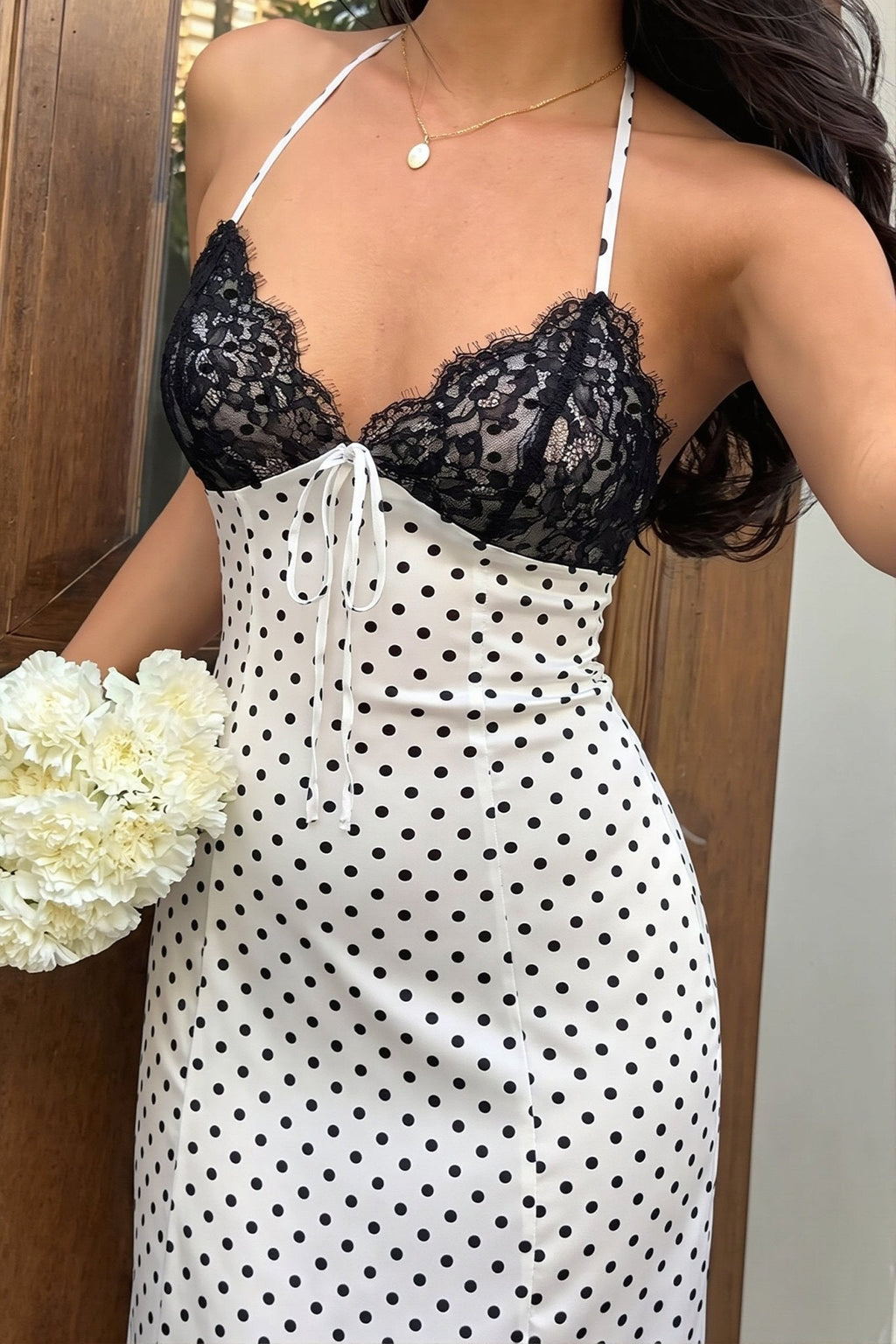 Zoe Polka Dot Halter Maxi Dress - Elegant Occasion Dress for Women - Image 4