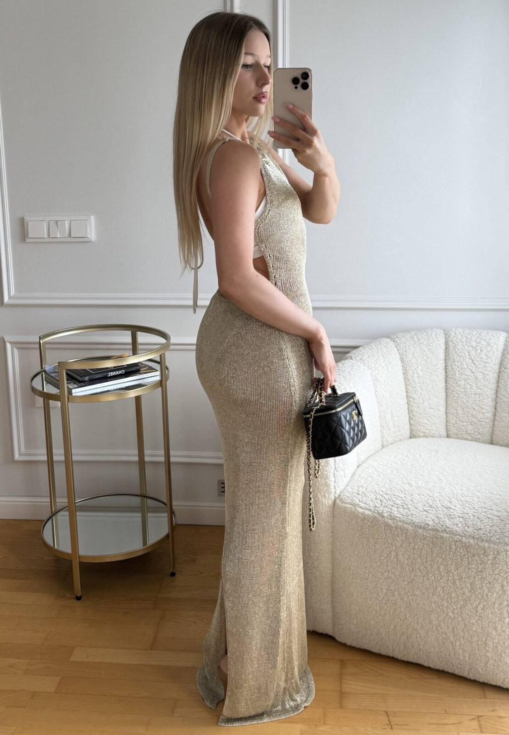 Alessi Knitted Mesh Maxi Dress - Elegant Occasion Dress for Women - Image 3