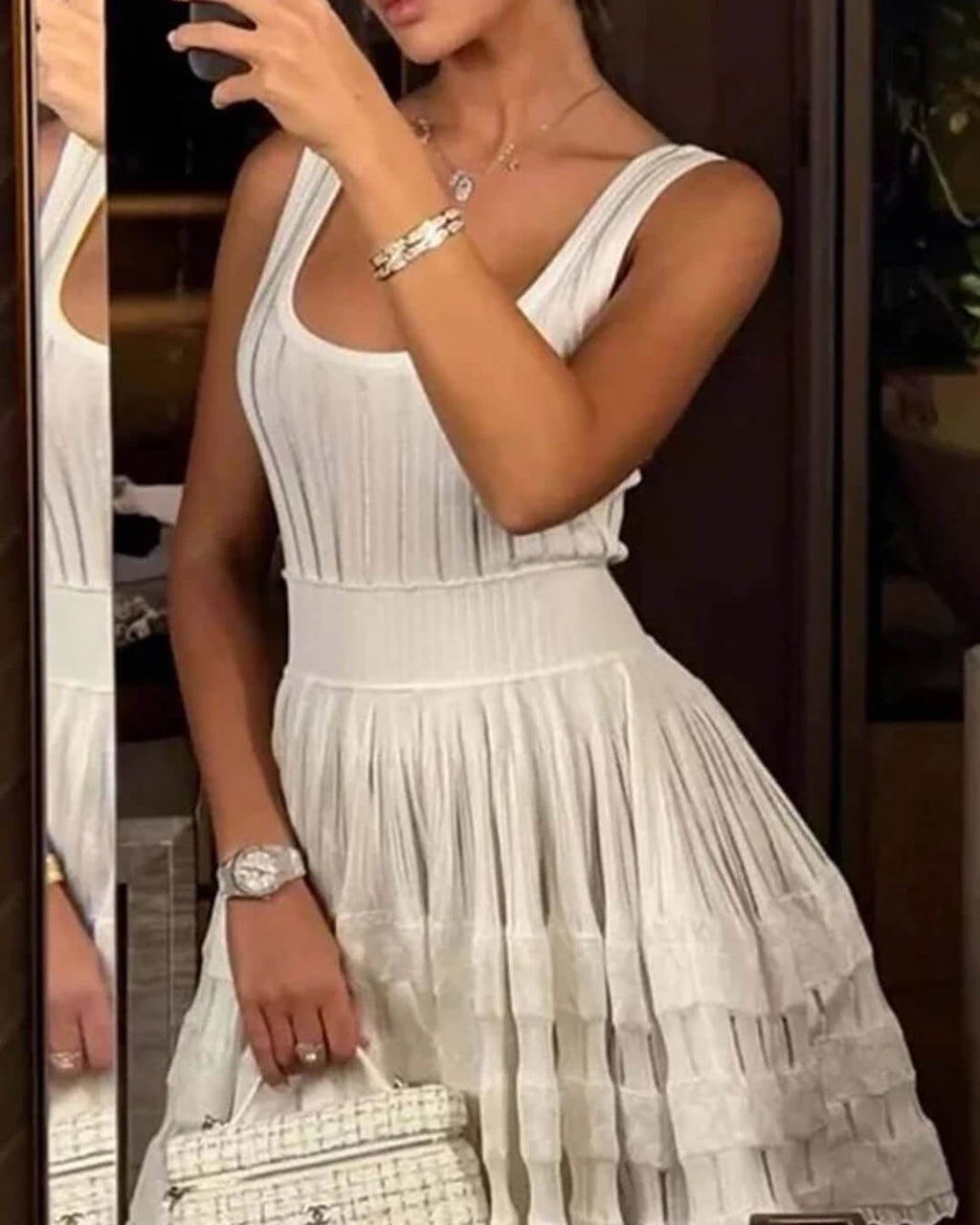 Beatrice Knitted Sling Mini Dress - Elegant Occasion Dress for Women - Image 3